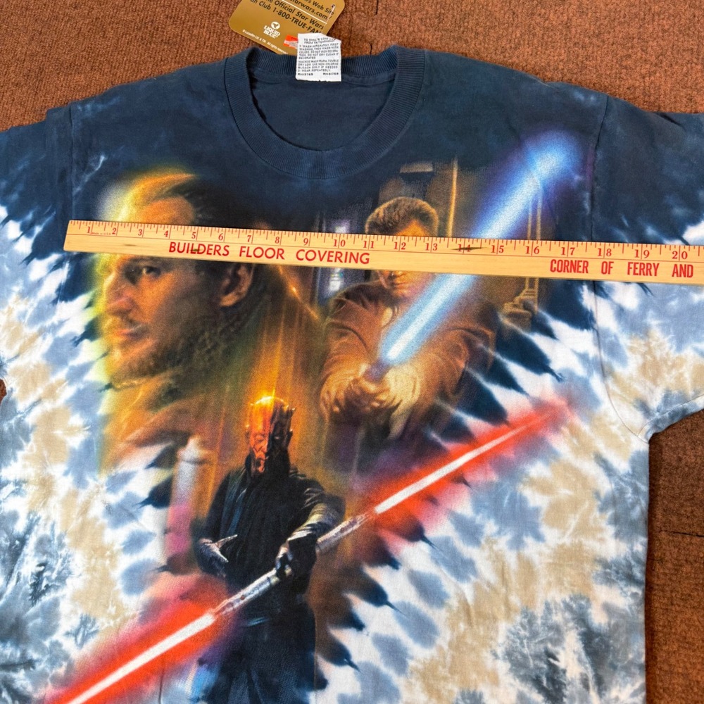 A+ Liquid Blue Star Wars Episode I Darth Maul Tie Dye Shirt M Phantom Menace NWT - Picture 9 of 9